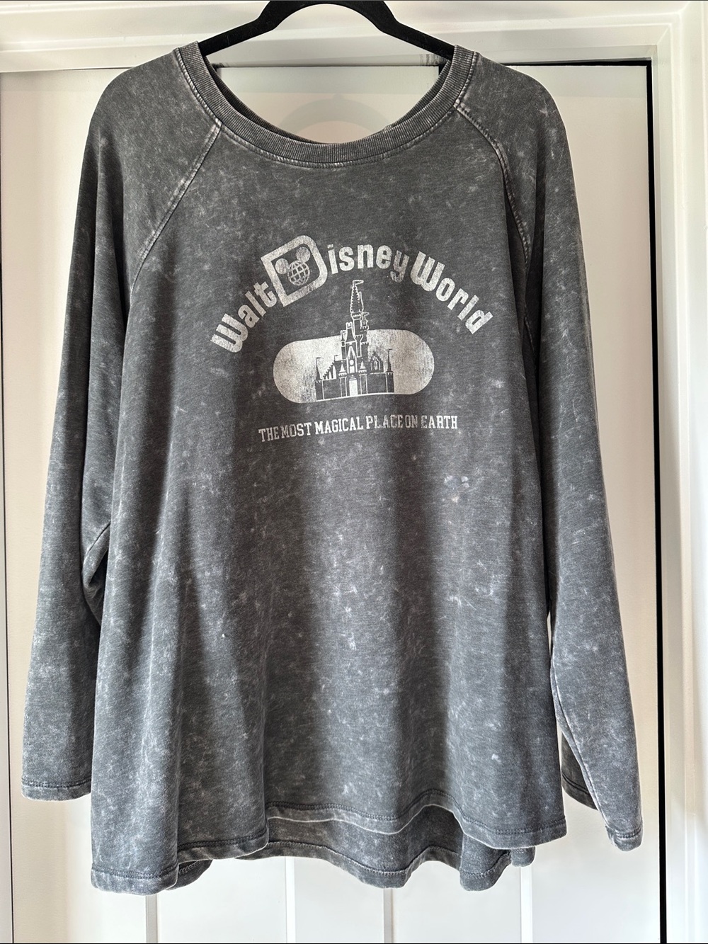 Disney Washed Gray Graphic Castle Sweatshirt